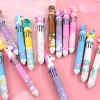 A cute cartoon multi-color press ballpoint pen with a cute design. Ten-color ballpoint pen, a multi-functional student notebook pen undefined
